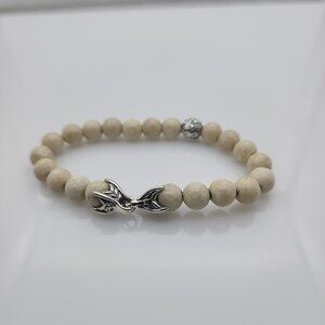 David Yurman 8mm Men's Bead Riverstone and Silver Wave Bracelet